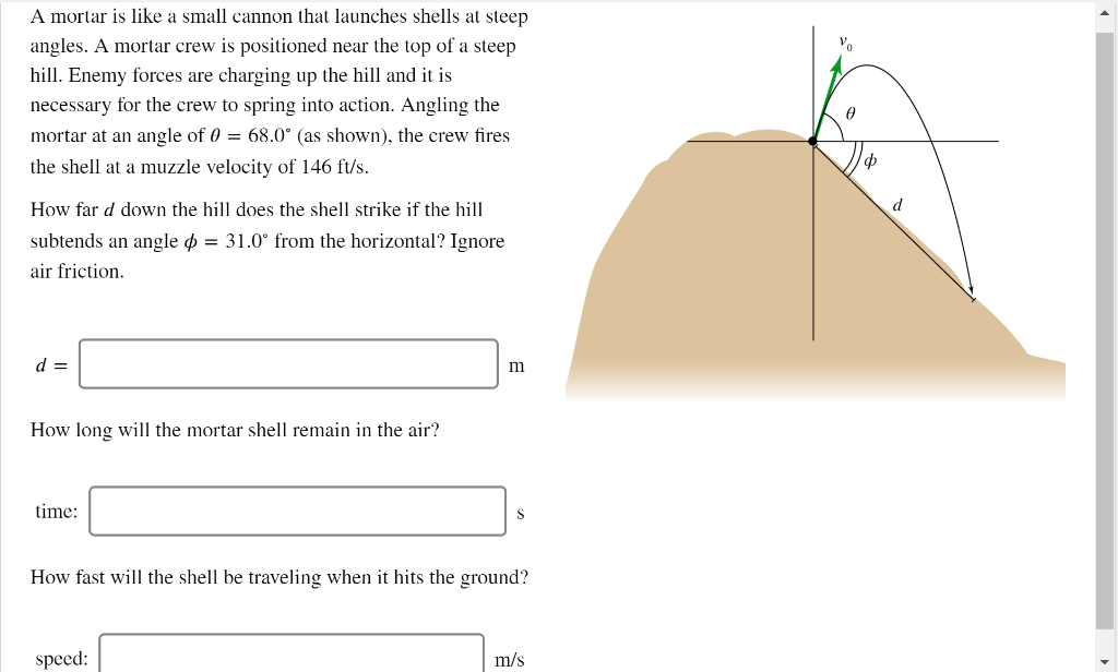 Solved A mortar is like a small cannon that launches shells | Chegg.com