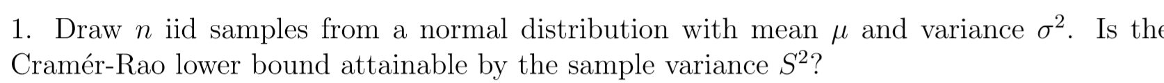 Solved 1. Draw n iid samples from a normal distribution with | Chegg.com