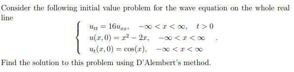 Solved Ut = Consider the following initial value problem for | Chegg.com