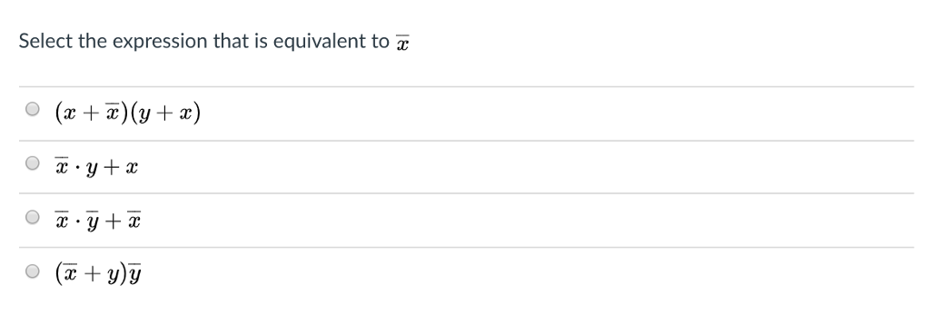 Solved Select The Boolean Expression That Is Equivalent To