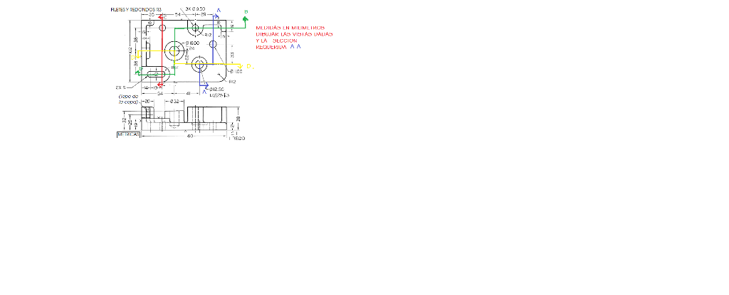 Solved FILETES Y REDONDOS R3 -35 3x Ø 9.50 1-29 A B 54 00 00