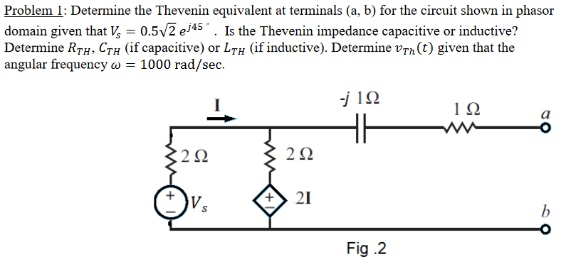 Solved Problem 1: Determine the Thevenin equivalent at | Chegg.com