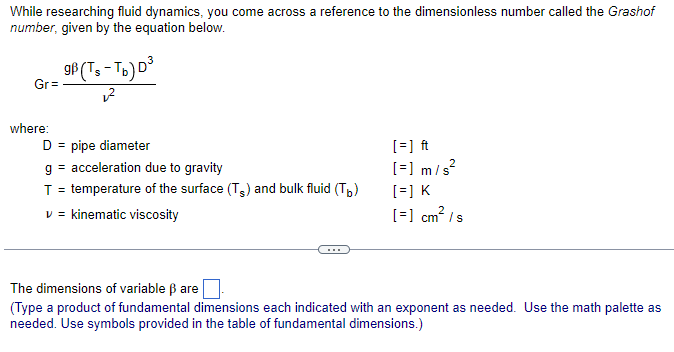 Solved While researching fluid dynamics, you come across a | Chegg.com