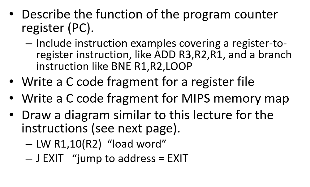 . a Describe the function of the program counter | Chegg.com
