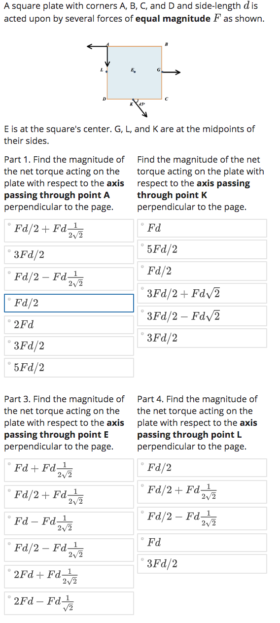 Solved A Square Plate With Corners A, B, C, And D And | Chegg.com