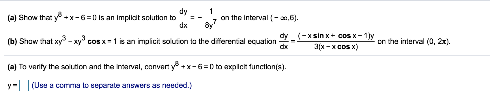 Solved Determine whether the given function is a solution to | Chegg.com