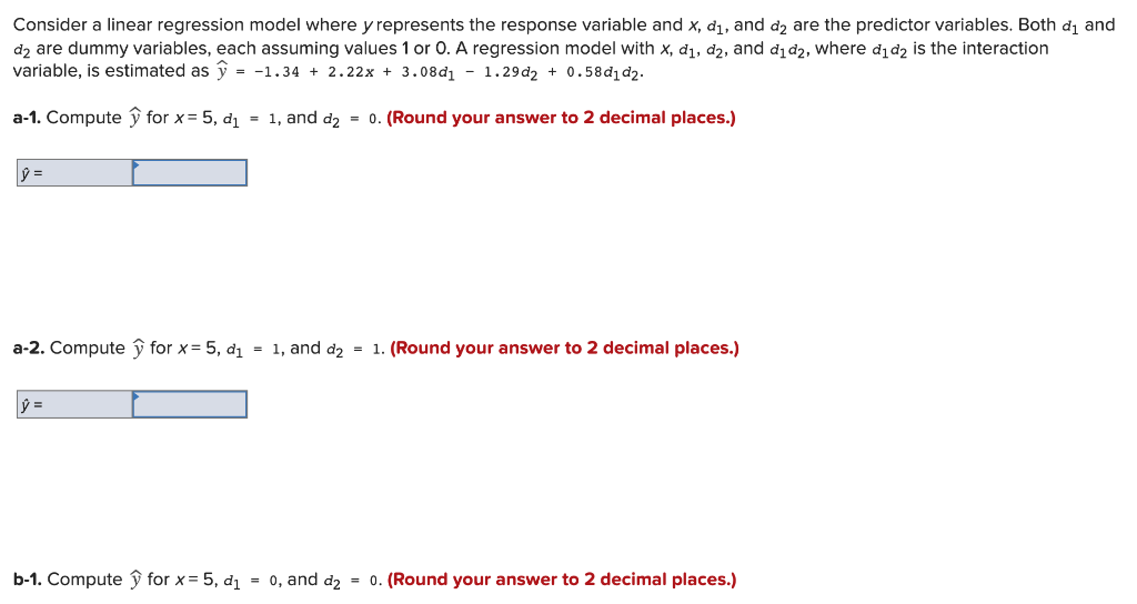 Solved Consider a linear regression model where y represents | Chegg.com