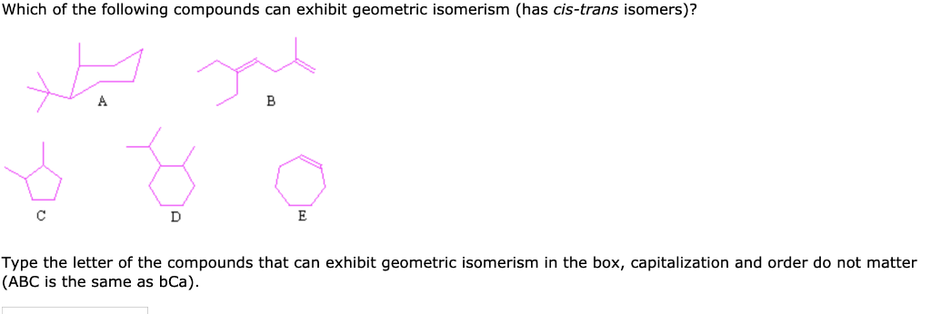 Solved: Which Of The Following Compounds Can Exhibit Geome... | Chegg.com