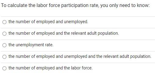 Solved To Calculate The Labor Force Participation Rate, You | Chegg.com