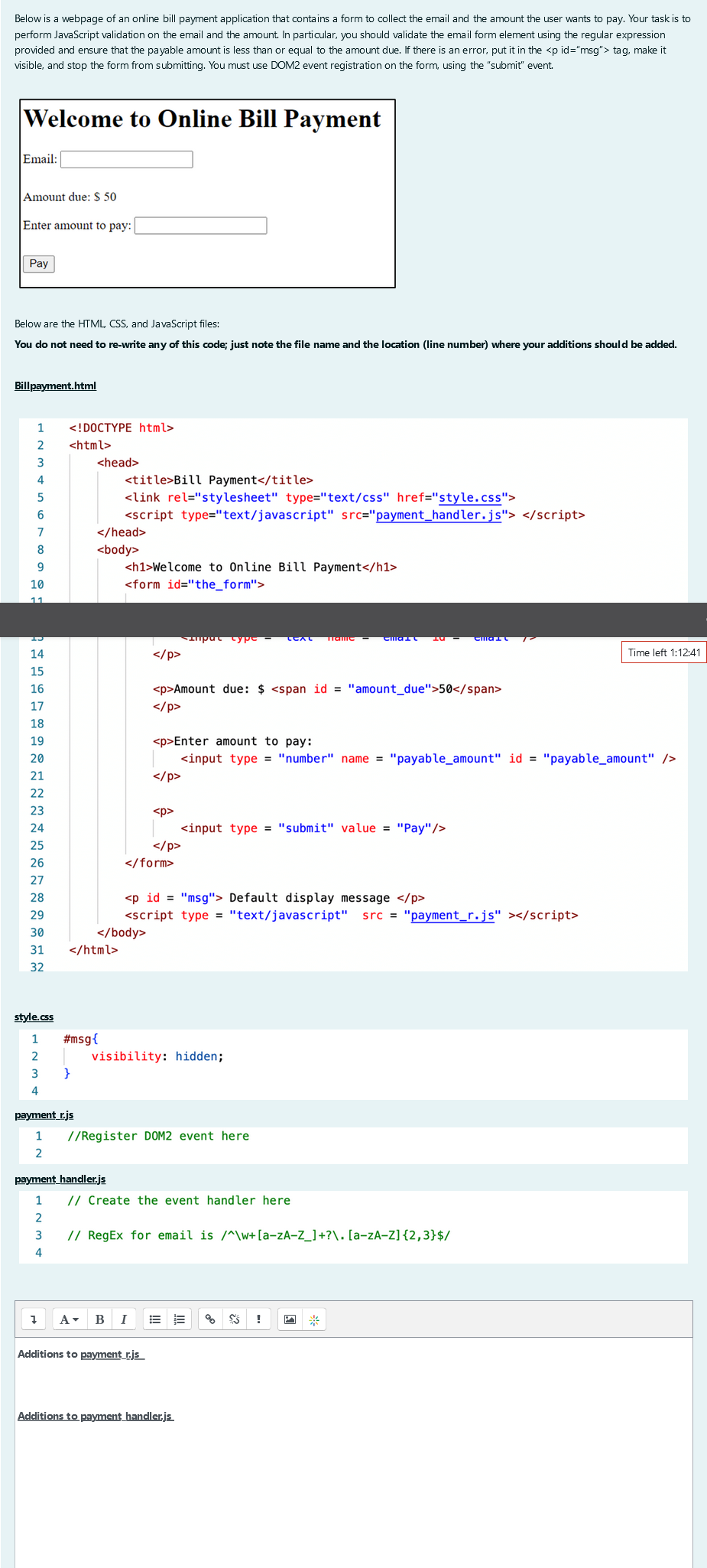 Solved Below is a webpage of an online bill payment | Chegg.com
