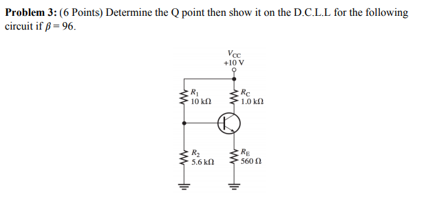 Solved Problem 3:06 Points) Determine the Q point then show | Chegg.com