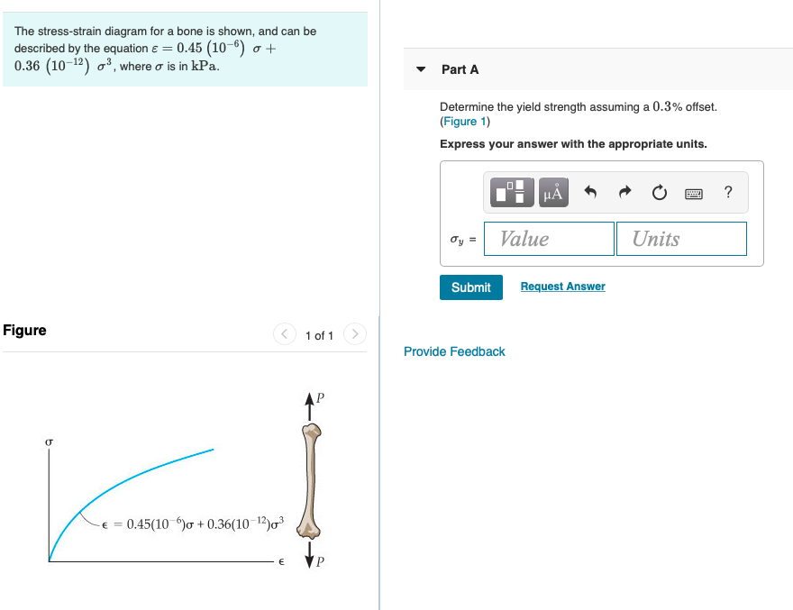 Solved The Stress-strain Diagram For A Bone Is Shown, And | Chegg.com