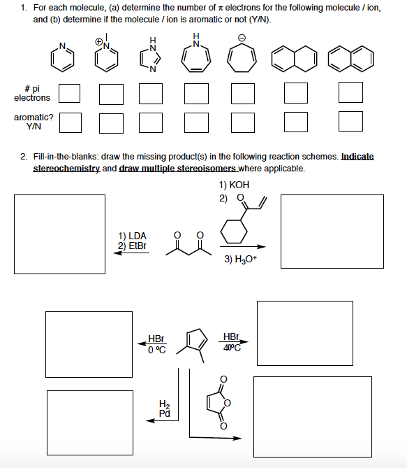 Solved 1. For each molecule, (a) determine the number of | Chegg.com