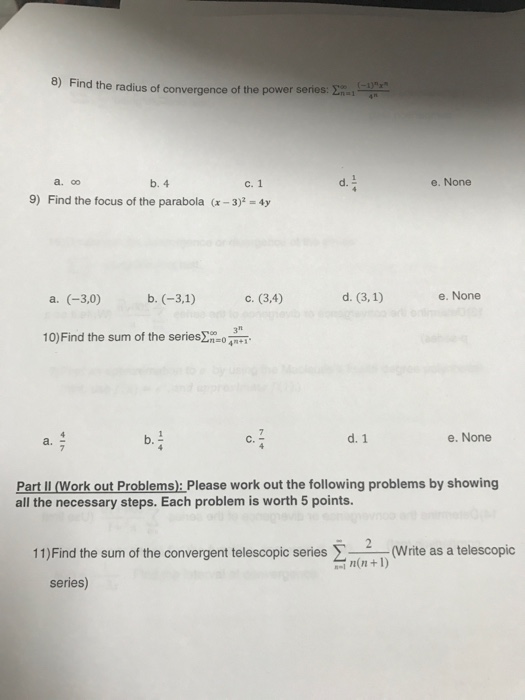 Solved Find the radius of convergence of the power series: | Chegg.com