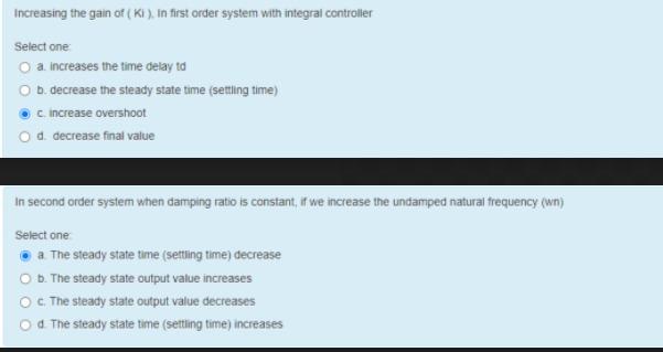 Solved In first order system if we decrease input Question 2 | Chegg.com