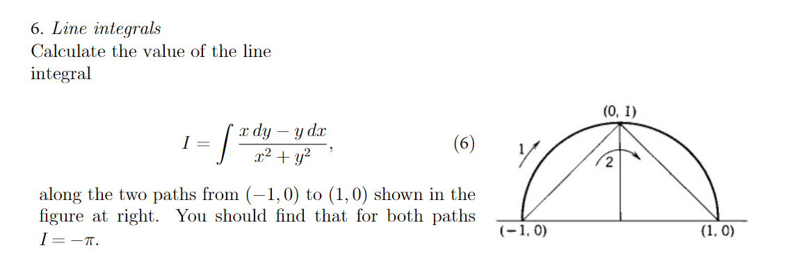 Solved 6. Line integrals Calculate the value of the line | Chegg.com