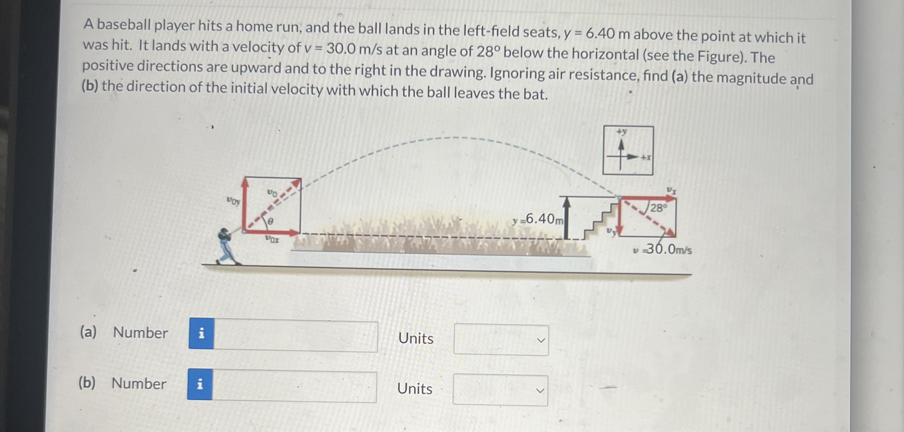 Solved A baseball player hits a home run, and the ball lands | Chegg.com