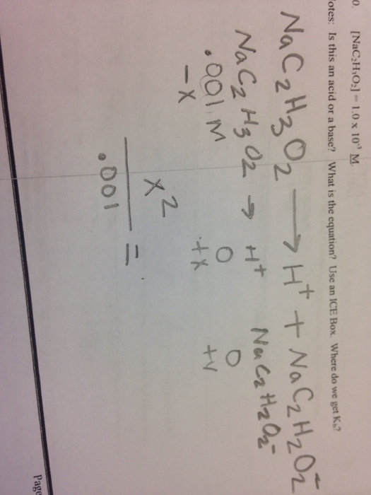 Solved [NaC_2H_3O_2] = 1.0 times 10^-3 M | Chegg.com
