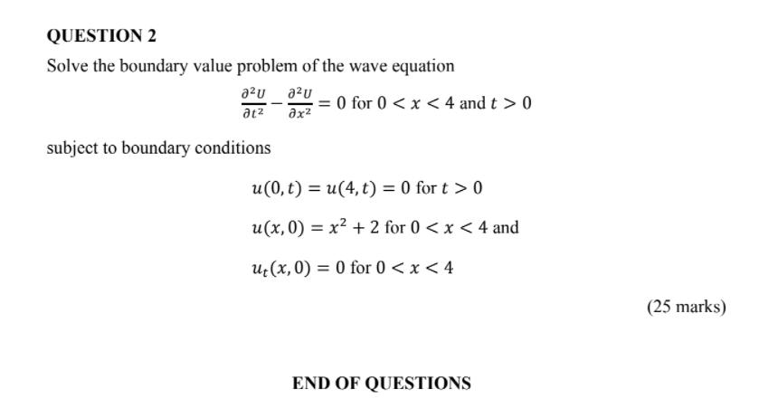 Solved QUESTION 2 Solve the boundary value problem of the | Chegg.com