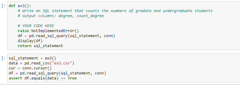 In SQL (sqlite3): Make sure it passes the test below | Chegg.com