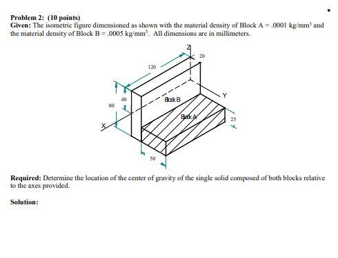 Solved Problem 2: (10 points) Given: The isometric figure | Chegg.com