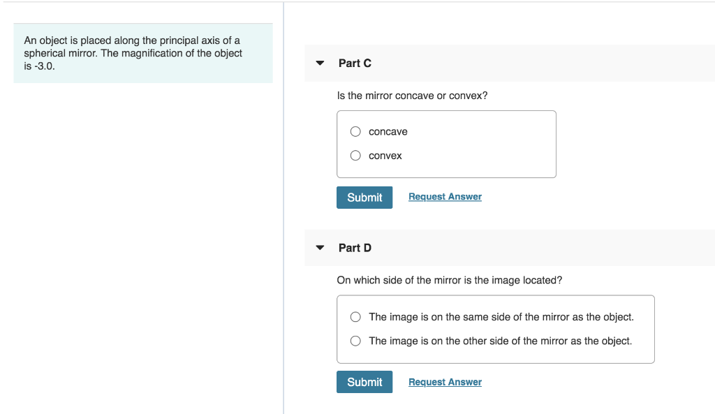 solved-an-object-is-placed-along-the-principal-axis-of-a-chegg