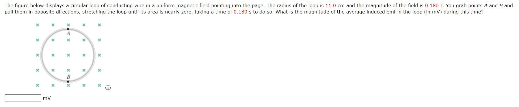 Solved The figure below displays a circular loop of | Chegg.com
