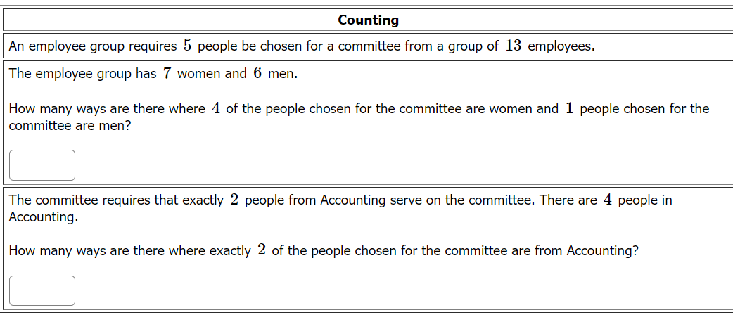 Solved How many ways are there where 4 of the people chosen | Chegg.com