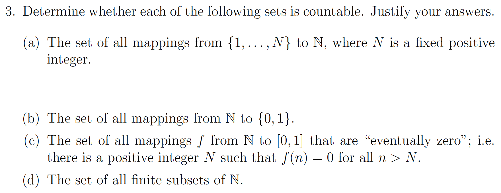 Solved 3. Determine whether each of the following sets is | Chegg.com