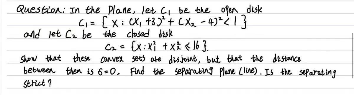 Solved Question In the Plane let c1 be the open disk Chegg