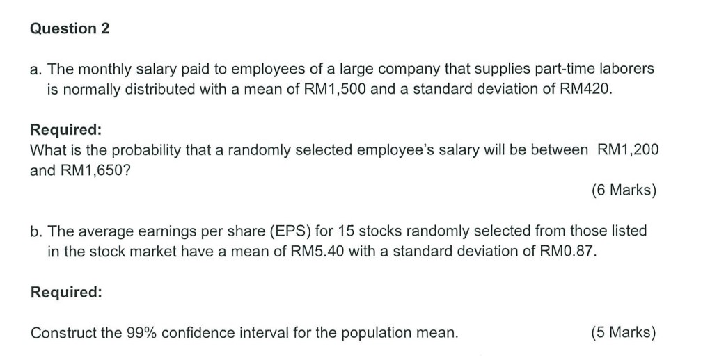 Solved a. The monthly salary paid to employees of a large | Chegg.com