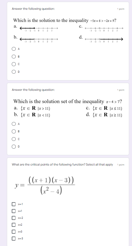 Solved Answer the following question: 1 point Which is the | Chegg.com
