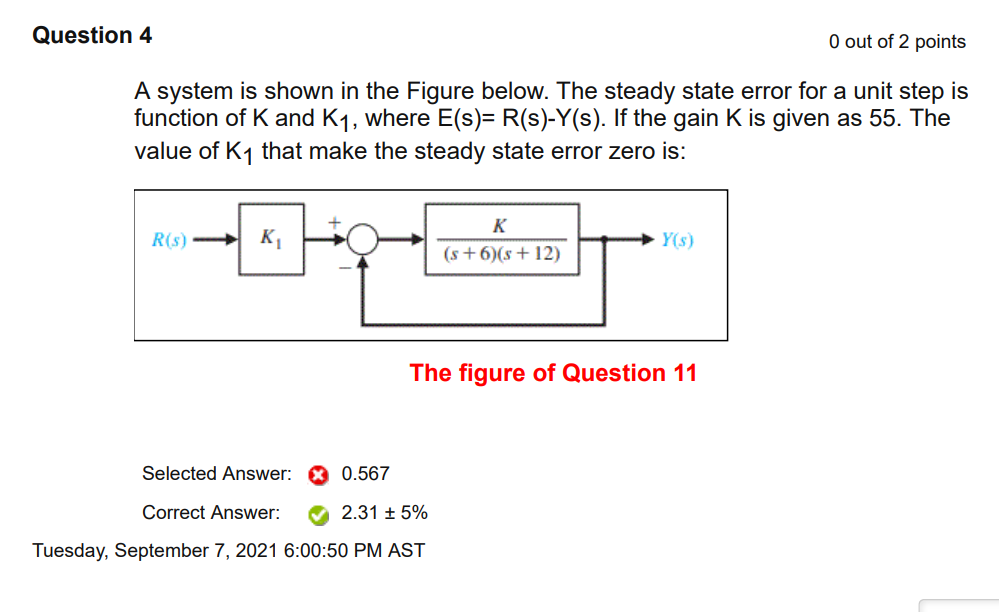 Solved Question 4 0 Out Of 2 Points A System Is Shown In The | Chegg.com