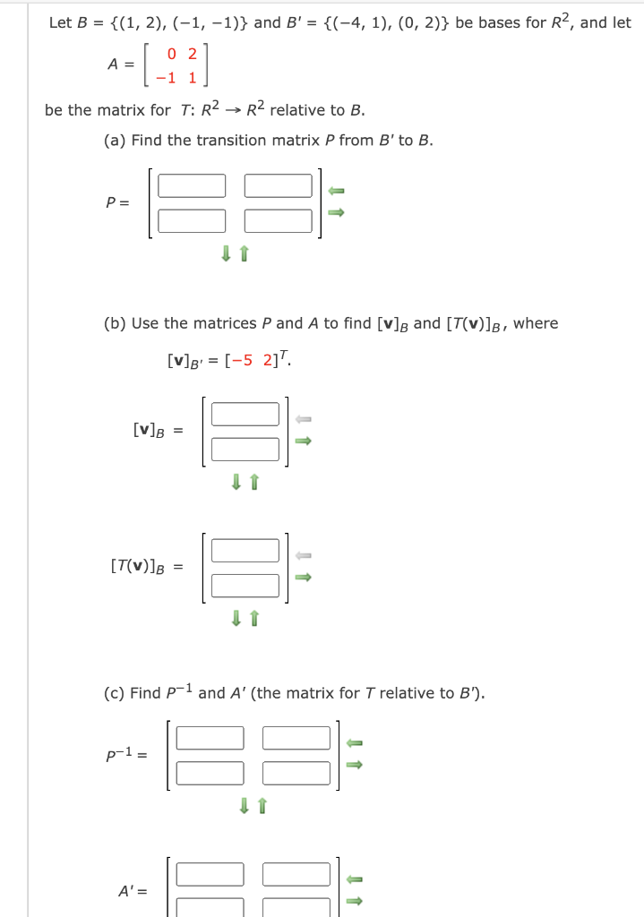 let a matrix 2 b 1