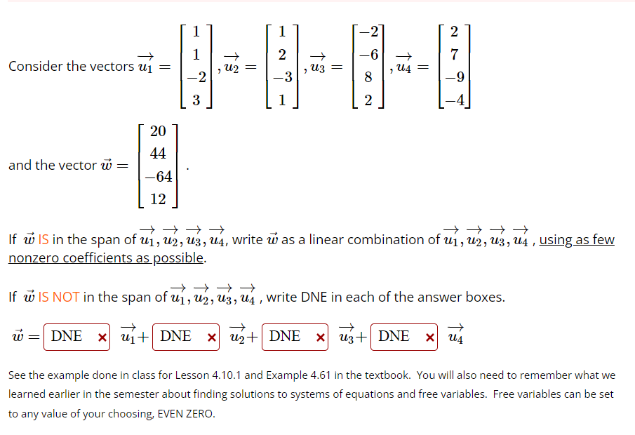 Solved Consider the vectors | Chegg.com
