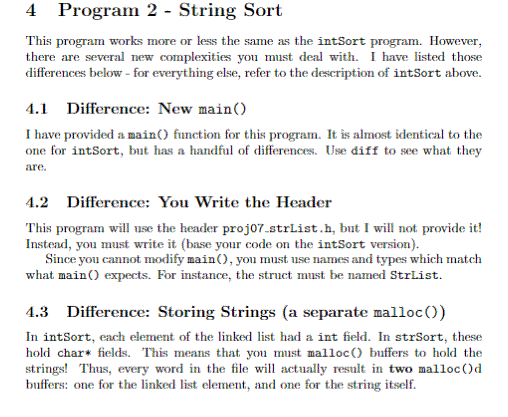 Solved 4 Program 2 - String Sort This program works more or | Chegg.com