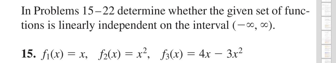Solved In Problems 15–22 determine whether the given set of | Chegg.com