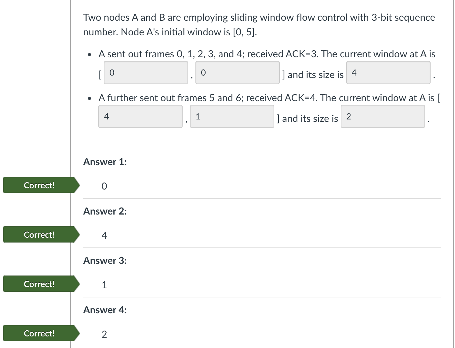 Two nodes A and B are employing sliding window flow | Chegg.com