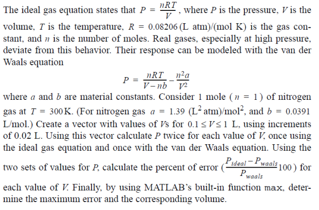 Solved NRT The Ideal Gas Equation States That P = , Where P | Chegg.com