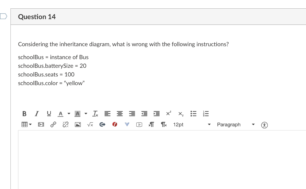 Solved Use This Class/inheritance Diagram To Answer The Next | Chegg.com