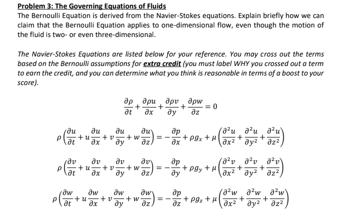 Solved Problem 3: The Governing Equations Of Fluids The 