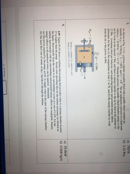 Solved As shown in Fig 3.111. a pistoncylinder assembly