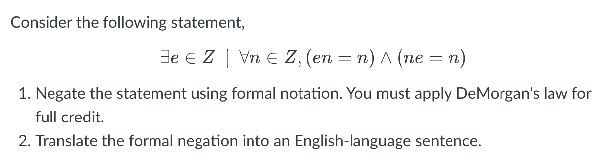 Solved Consider the following statement, | Chegg.com