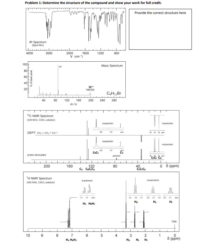 Solved Name Chem 3112 Combined Spectroscopy Problems