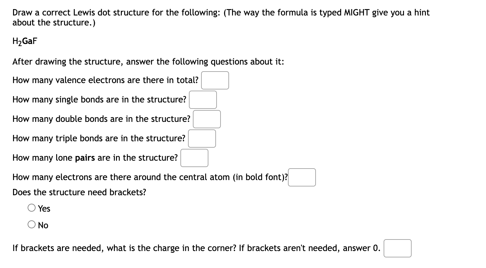 Solved Draw a correct Lewis dot structure for the following: | Chegg.com