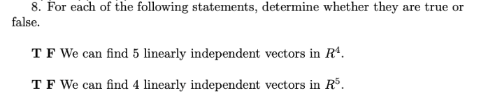 Solved 8. For each of the following statements, determine | Chegg.com