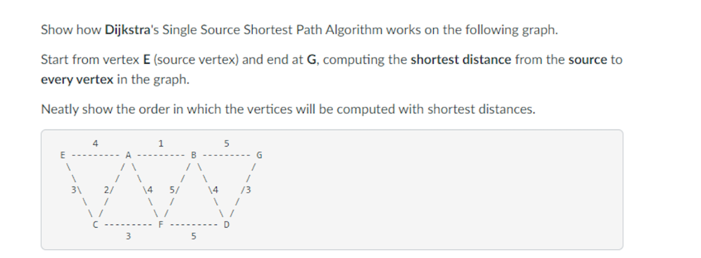 Solved Show how Dijkstra's Single Source Shortest Path | Chegg.com