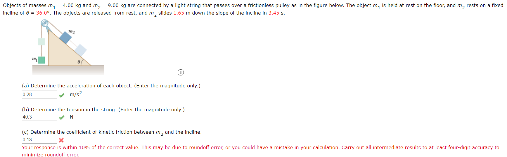 Solved Objects of masses m, = 4.00 kg and m, = 9.00 kg are | Chegg.com