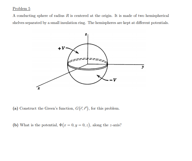 Solved Problem 5 A conducting sphere of radius R is centered | Chegg.com