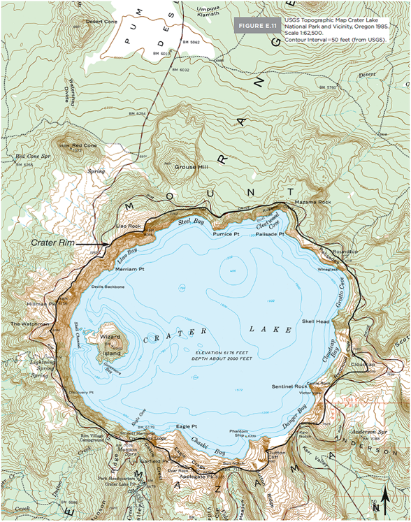 Crater Lake Topographic Map Solved The Topographic Map Of Crater Lake National Park | Chegg.com